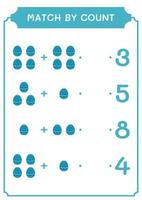 match efter antal påskägg, spel för barn. vektor illustration, utskrivbart kalkylblad