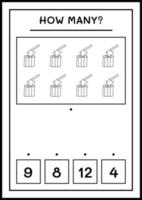 hur många stubbe med yxa, spel för barn. vektor illustration, utskrivbart kalkylblad