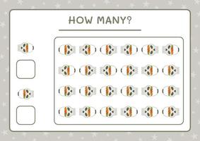 hur många skalle, spel för barn. vektor illustration, utskrivbart kalkylblad