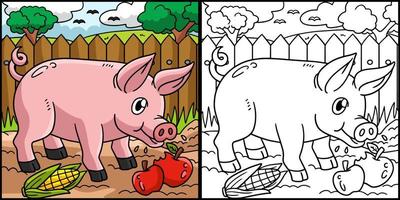 gris målarbok färgad illustration vektor