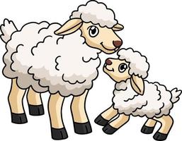 Schafe Tier Cartoon farbige Cliparts Illustration vektor