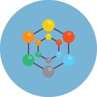 molekyl platt cirkel flerfärgad vektor