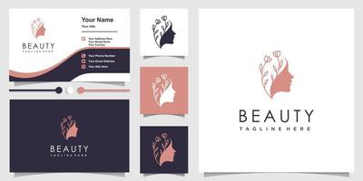 Beauty-Logo-Design für Frauen-Premium-Vektor vektor
