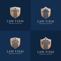 Law Shield Logo-Sammlung mit Premium-Vektor im frischen Stil vektor