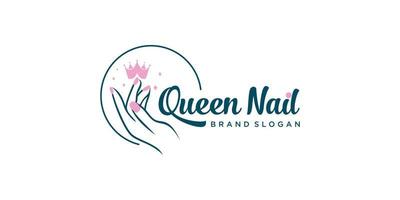 queen nagel vektor ikon logotypdesign med modern unik stil premium vektor