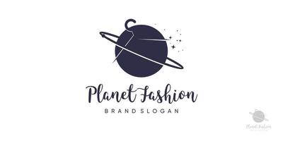 Planet Fashion Icon Vektor-Logo-Design mit kreativem, einzigartigem, frischem Konzept Premium-Vektor vektor