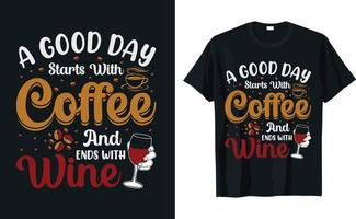 Kaffee-Typografie-T-Shirt-Designvektor vektor