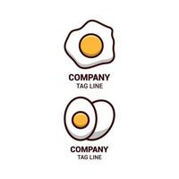 stekt ägg och kokt ägg logotyp och ikon designmall vektor, emblem, designkoncept vektor