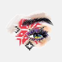 Augen Make-up, Lidschatten im Vyshyvanka-Muster, ukrainischer Stil vektor