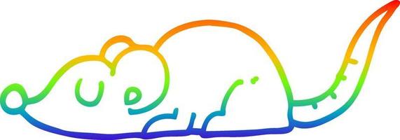 Regenbogen-Gradientenlinie Zeichnung Cartoon schwarze Ratte vektor