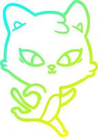 kall gradient linjeteckning söt tecknad katt vektor
