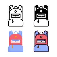 Rucksack-Icon-Set-Style-Kollektion vektor