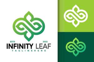 Infinity-Naturblatt-Logo-Design, Markenidentitäts-Logos-Vektor, modernes Logo, Logo-Designs-Vektor-Illustrationsvorlage vektor