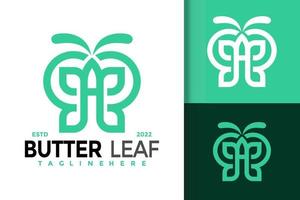 bokstav en fjäril löv logotyp design, varumärkesidentitet logotyper vektor, modern logotyp, logo design vektor illustration mall