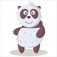Vektor-Cartoon-Panda. afrikanisches Tier. lustiger freundlicher Koalabär. lustiges niedliches entzückendes kleines afrikanisches tier für modedruck, kinderkleidung, kinderzimmer, plakat, einladung, grußkartendesign vektor