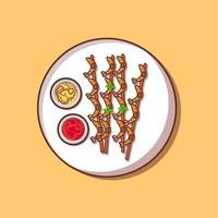 läckra räkor satay för mat ikon illustration vektor