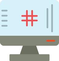 Hashtag-Flachsymbol vektor