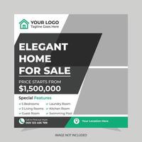 instagram-post oder quadratische web-banner-vorlage für immobilienhauseigentum vektor