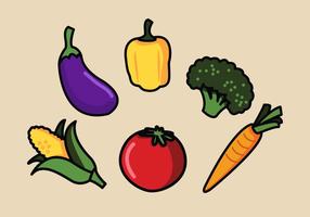 Vektor grönsaker illustration uppsättning