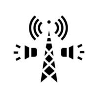 Radio-Rundfunk-Glyphen-Symbol-Vektor-Illustration vektor