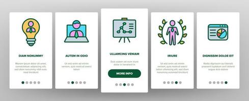 info business onboarding icons set vektor