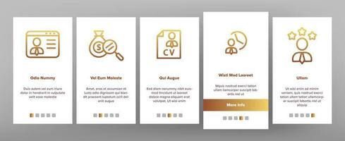 jobb jakt onboarding ikoner som vektor