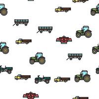 lantbruksutrustning och transport vektor seamless mönster