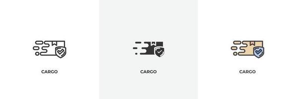 Cargo-Symbol. Linie, solider und gefüllter Umriss bunte Version, Umriss und gefülltes Vektorzeichen. ideensymbol, logoillustration. Vektorgrafiken vektor