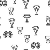 troféer och medaljer för första plats vektor seamless mönster
