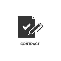 vektor tecken på kontrakt symbolen är isolerad på en vit bakgrund. ikon färg redigerbar.