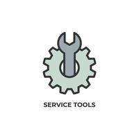 Vektorsymbol für Service-Tools. bunte flache Designvektorillustration. Vektorgrafiken vektor