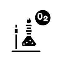 Chemie Forschung Sauerstoff Glyphe Symbol Vektor Illustration