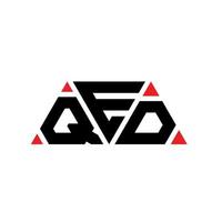 Qed-Dreieck-Buchstaben-Logo-Design mit Dreiecksform. Qed-Dreieck-Logo-Design-Monogramm. Qed-Dreieck-Vektor-Logo-Vorlage mit roter Farbe. qed dreieckiges Logo einfaches, elegantes und luxuriöses Logo. qed vektor