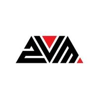 zvm-Dreieck-Buchstaben-Logo-Design mit Dreiecksform. zvm-Dreieck-Logo-Design-Monogramm. zvm-Dreieck-Vektor-Logo-Vorlage mit roter Farbe. zvm dreieckiges Logo einfaches, elegantes und luxuriöses Logo. zvm vektor