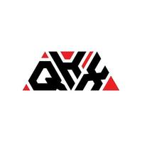 qkx-Dreieck-Buchstaben-Logo-Design mit Dreiecksform. qkx-Dreieck-Logo-Design-Monogramm. qkx-Dreieck-Vektor-Logo-Vorlage mit roter Farbe. qkx dreieckiges Logo einfaches, elegantes und luxuriöses Logo. qkx vektor