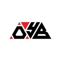 oyb Dreiecksbuchstaben-Logo-Design mit Dreiecksform. oyb-Dreieck-Logo-Design-Monogramm. oyb-Dreieck-Vektor-Logo-Vorlage mit roter Farbe. oyb dreieckiges Logo einfaches, elegantes und luxuriöses Logo. oyb vektor