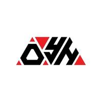 oyh Dreiecksbuchstaben-Logo-Design mit Dreiecksform. Oyh-Dreieck-Logo-Design-Monogramm. oyh Dreieck-Vektor-Logo-Vorlage mit roter Farbe. oyh dreieckiges Logo einfaches, elegantes und luxuriöses Logo. oh vektor