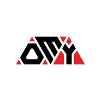 omy-Dreieck-Buchstaben-Logo-Design mit Dreiecksform. omy-Dreieck-Logo-Design-Monogramm. omy-Dreieck-Vektor-Logo-Vorlage mit roter Farbe. omy dreieckiges Logo einfaches, elegantes und luxuriöses Logo. omi vektor