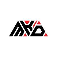 MKD-Dreieck-Buchstaben-Logo-Design mit Dreiecksform. MKD-Dreieck-Logo-Design-Monogramm. MKD-Dreieck-Vektor-Logo-Vorlage mit roter Farbe. mkd dreieckiges Logo einfaches, elegantes und luxuriöses Logo. mkd vektor
