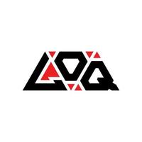 loq Dreiecksbuchstaben-Logo-Design mit Dreiecksform. Loq-Dreieck-Logo-Design-Monogramm. Loq-Dreieck-Vektor-Logo-Vorlage mit roter Farbe. loq dreieckiges Logo einfaches, elegantes und luxuriöses Logo. loq vektor