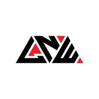 lnw-Dreieck-Buchstaben-Logo-Design mit Dreiecksform. lnw-Dreieck-Logo-Design-Monogramm. lnw-Dreieck-Vektor-Logo-Vorlage mit roter Farbe. lnw dreieckiges Logo einfaches, elegantes und luxuriöses Logo. lnw vektor