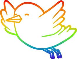 rainbow gradient linjeteckning fågel flyger vektor