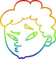 Regenbogen-Gradientenlinie Zeichnung Cartoon verdächtiger Mann vektor
