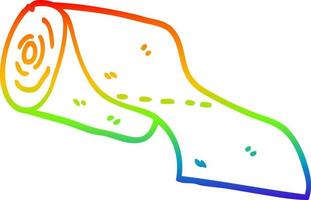 regnbågsgradient linjeteckning tecknad toalettrulle vektor