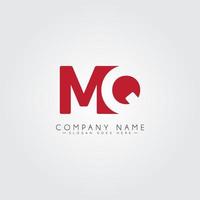 minimal företagslogotyp för alfabetet mq - första bokstaven m och q-logotypen vektor