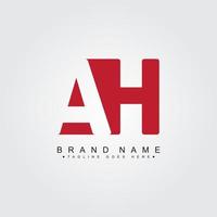 första bokstaven ah logotyp - minimal företagslogotyp för alfabetet a och h vektor