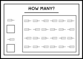 hur många julljus, spel för barn. vektor illustration, utskrivbart kalkylblad
