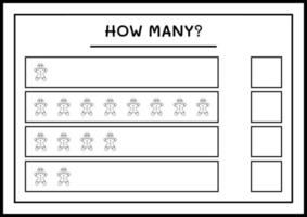 hur många pepparkakor, spel för barn. vektor illustration, utskrivbart kalkylblad