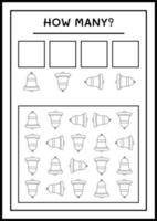 hur många julklocka, spel för barn. vektor illustration, utskrivbart kalkylblad