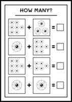 hur många ögon, spel för barn. vektor illustration, utskrivbart kalkylblad
